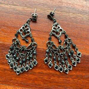 Black chandelier earrings
